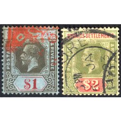 1912/13, Georg V, 2 - 21 C. und 30 C. bis 2 $, 12 Werte,...