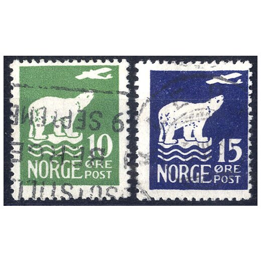 1925, Eisbär, Serie ohne 20 öre, Mi. 109-113,115
