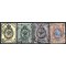 1866/71, Wappen, 1 K. - 10 K. 4 Werte, die ersten drei Werte waagrecht gestreift, 10 K. senkrecht gestreift, Mi. 18-20x, 21y