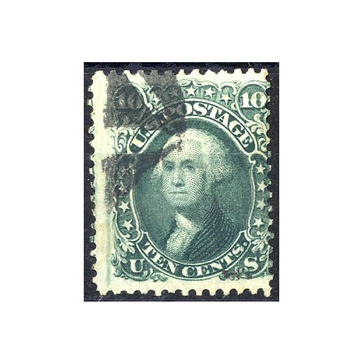 1861/67, George Washington, 10 C. grün, Mi. 20 II xd