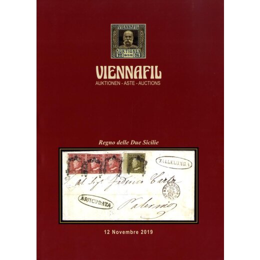 2 hochwertige Viennafil Auktionskataloge der Sammlung Königreich beider Sizilien aus 2019, die Ergebnislisten sind auf unserer Homepage zum Download verfügbar
