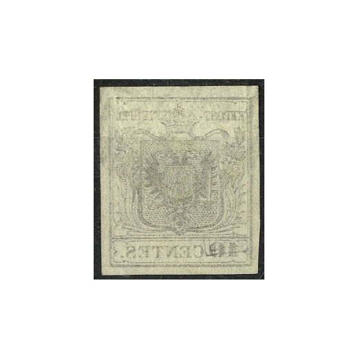 1850, 10 Cent. nero, sottotipo a, &quot;decalco&quot;, cert. Goller (Sass. 2f)
