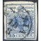 1850, 45 Cent. azzurro, terzo tipo, carta spessa 0,14 mm, cert. Babor (Sass. 12)