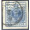 1850, 45 Cent. azzurro, terzo tipo, carta spessa 0,14 mm, cert. Babor (Sass. 12)