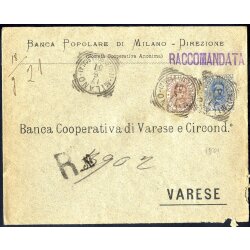 1901, Raccomandata da Milano 17.5.1901 per Varese...