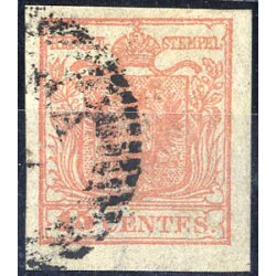1850, 15 Cent. rosa carminio , secondo tipo - primo...