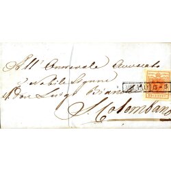 1850, 15 Cent. rosso su lettera da Milano (Sass. 3 - ANK...