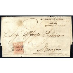 1850, 15 Cent., secondo tipo, su lettera da Codogno...