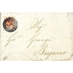 1850, 15 Cent., secondo tipo, su lettera da Milano (Sass....