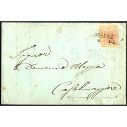 1850, 15 Cent., secondo tipo, su lettera da Desenzano...