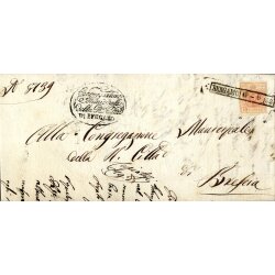1850, 15 Cent., secondo tipo, su lettera da Bergamo...