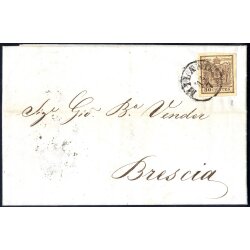 1850, 30 Cent. bruo scuro, secondo tipo, su lettera da...