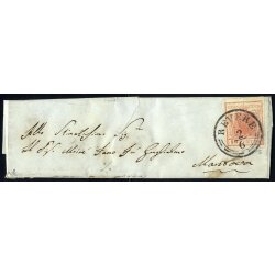 1850, 15 Cent. rosa. secondo tipo su lettera da Revere...