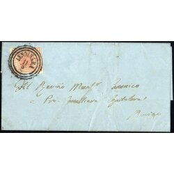 1850, 15 Cent. rosa. secondo tipo su lettera da Lendinara...