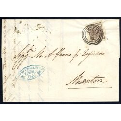 1850, 30 Cent. bruno scuro, secondo tipo, su lettera da...