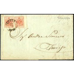 1850, 15 Cent. rosso, terzo tipo, due esemplari, di cui...