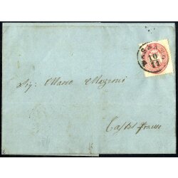 1863, 5 Soldi rosa, su lettera da Bassano il 10.11., per...