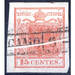 1850, "Pieghe di carta", 15 Cent. primo tipo...