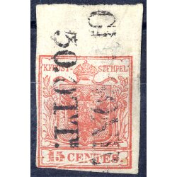1850, "Pieghe di carta", 15 Cent. primo tipo,...