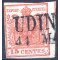 1850, "Pieghe di carta", 15 Cent. rosso vermiglio, firm. E. Diena (Sass. 4)