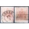 1854, &quot;Pieghe di carta&quot;, 15 Cent. rosa, due esemplari stampati su carta seta, entrambi con pieghe orizzontali (Sass. 5)