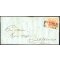 1854, &quot;Pieghe di carta&quot;, 15 Cent. rosa carminio, due pieghe di carta a soffietto, su lettera da Feltre 3.1.1852 per Castelfranco (Sass. 5a)