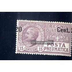 1924/25, 20 Cent. su 15 Cent. viola bruno con variet?...