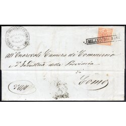 1850, Lettera da Milano 30.3.1852 per Como affrancata con...