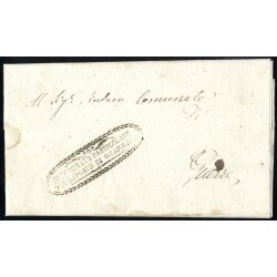 1835, Lettera in franchigia da Riposto 26.8.1835 per Giarre