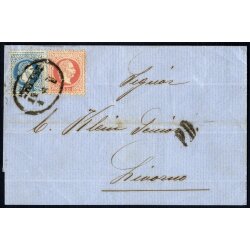 1867, Auslandsbrief von Triest 14.1.1869 nach Livorno mit...
