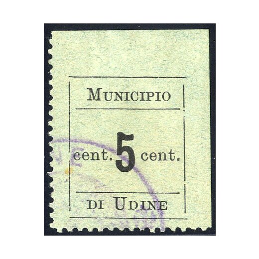 1918, Udine, 5 Cent. nero (S. 1)