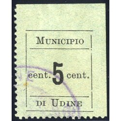 1918, Udine, 5 Cent. nero (S. 1)