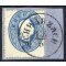 1861, "SCHWARZACH 15 / 6", Einkreisstempel auf 15 Kr. blau auf Briefstück, Eckbug links oben (Mü. 2571a / 40P.)