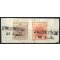 1850, "FELDKIRCH / 14 JAN.", zwei Langstempel auf 3 Kr. HPIa2 + 6 Kr. HPIa (rechts + oben Mängel) auf Briefstück (Mü. 669b)