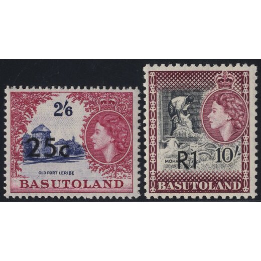 1961, set of 7 without 10 c. on 1 s., Mi. 64 II - 71 II without 67 II, / 79,- SG 61a-68a without 64a