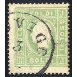 1859, 3 Soldi verde, II&deg; tipo (S. 35 / 185,-)