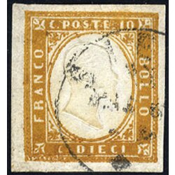 1855/63, 4&deg; emissione, 10 Cent. grigio bistro scuro,...
