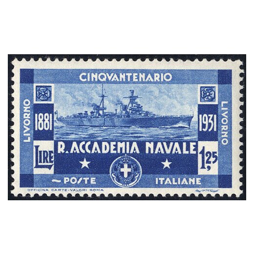 1931, Accademia Navale, 3 valori, U. + S. 300-02 / 200,-