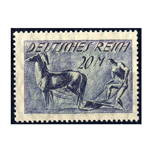1921, 20 Mark in scharzviolettblau, geprüft Infla Berlin (Mi.176b)