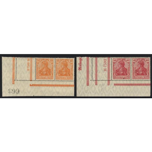 1921, Germania, vier Zusammendrücke (Mi.RL1, 3, 6 und 7)