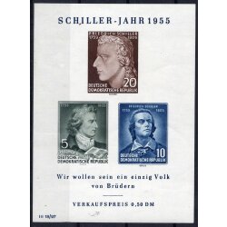 1955, Schiller, Plattenfehler, Mi.Bl 12 IV