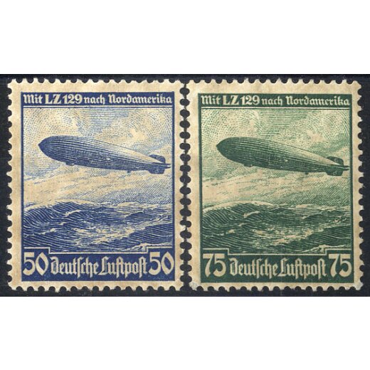 1936, Zeppelin, Serie mit vollem Originalgummi, Mi. 606-607, Unif. A55-A56