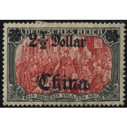 1906, 2 1/2 $ auf 5 M gr&uuml;nschwarz/dunkelkarmin,Mi....