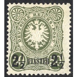 1884, 2 1/2 P auf 50 Pf, graugr&uuml;n, Mi. 5