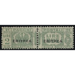 1927/37, 2 Lire verde, piega verticale (U. + S. 28 / 800,-)