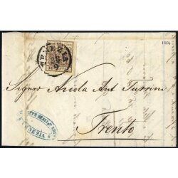 1850, 30 bruno scuro su lettera da Venezia 28.9.1854 per...