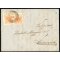 1854, Lettera della seconda distanza da Gallarate 24.5.1855 per Fiorenzuola affrancata con due esemplari 15 Cent. (S. 20)