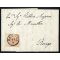 1854, 15 Cent., carta a macchina, bordo di foglio 8mm a sinistra, su lettera da Padova 11.4.1855 per Rovigo, molto fresca (Sass. 20)