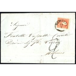 1859, Lettera da Ostiglia 10.7.1860 per Milano affrancata...