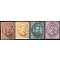1881/83, "3336" - La Goletta, annullo numerale su quattro francobolli con soprastampa "ESTERO", difetti (S. 12P.)